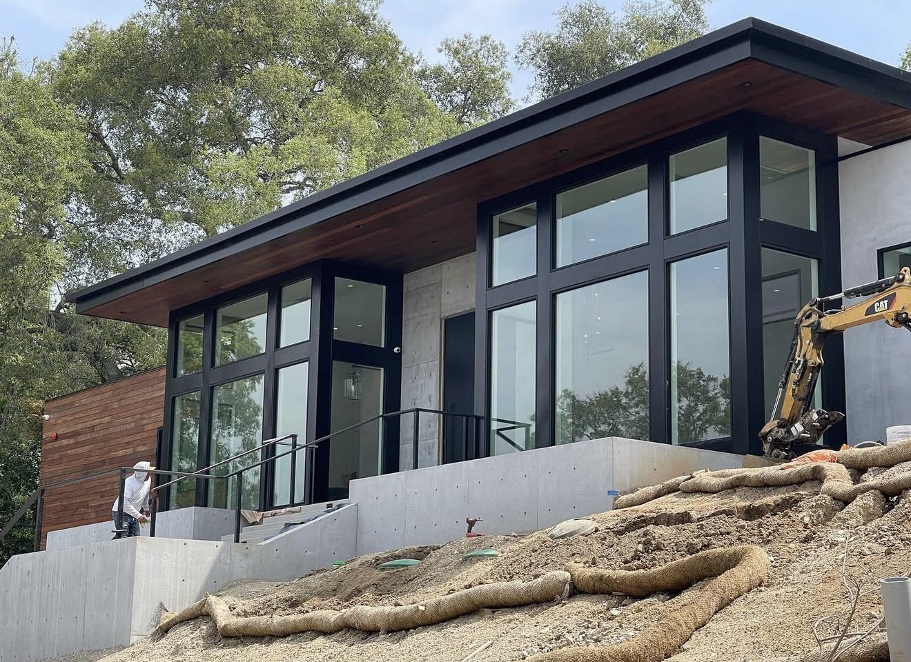 Custom home build with sweeping rooflines in the Ventura County hills